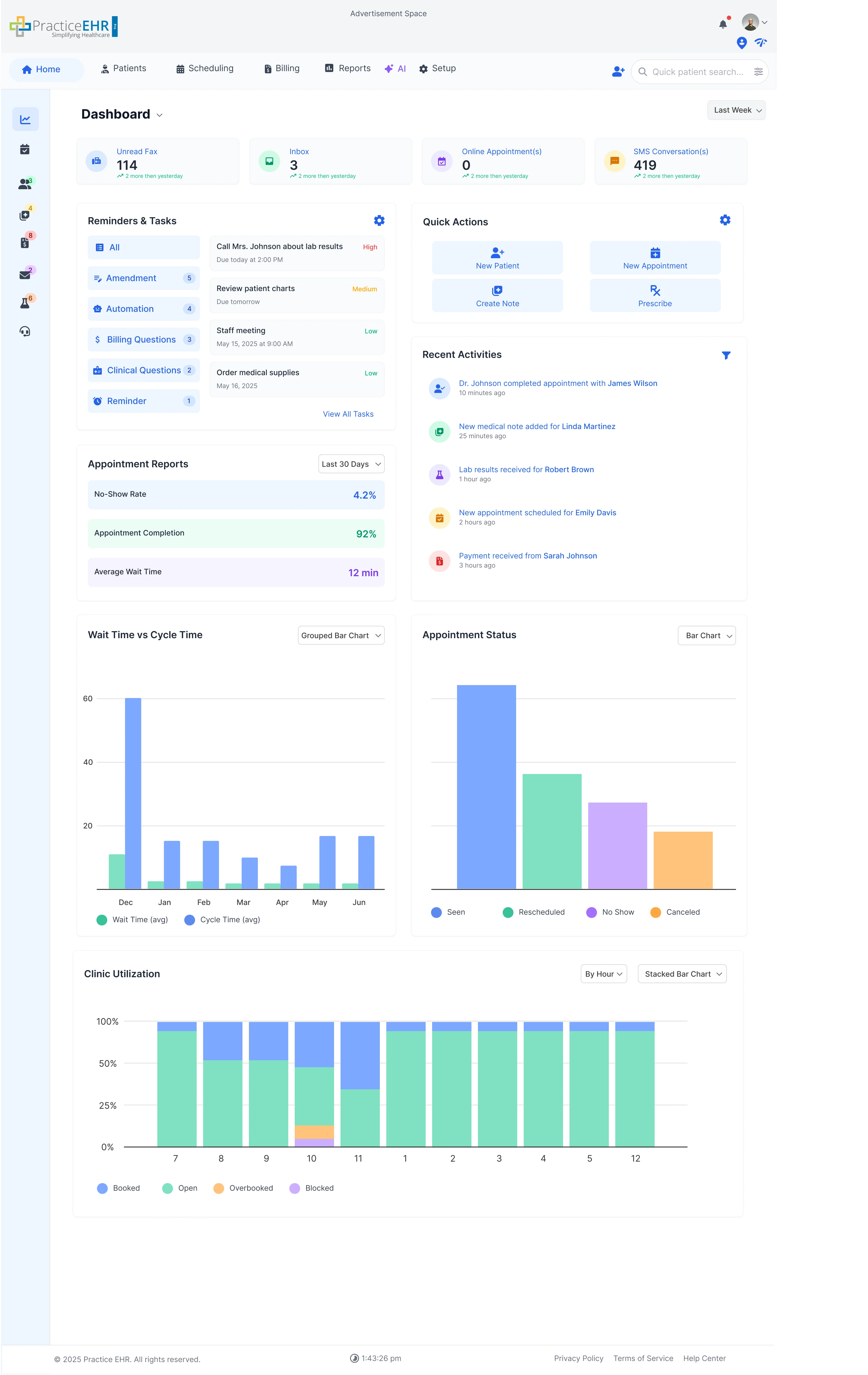 Patient Card with Bandwidth Indicator